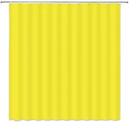 Shower Curtains Yellow Solid Colour Bathroom Curtain Set Modern Minimalist Polyester Fabric Bathtub Decor With Hooks Bath Screen