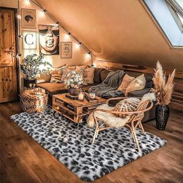 Carpets Luxurious Plush Leopard Rug Room Decor Carpet Living Area Stitch Soft For Bedroom Sofa Home Decoration Floor Mat