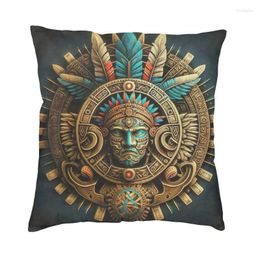 Pillow Luxury Golden Aztec Warrior Covers 40x40cm Polyester Case For Sofa Car Square Pillowcase Decoration