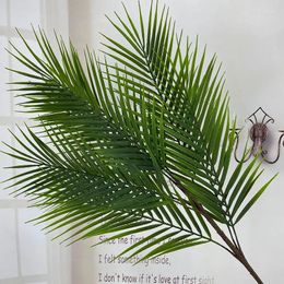 Decorative Flowers 90cm Long Artificial Palm Tree Fake Plants Tropical Plastic Leaves Branches For Home Garden Wedding Outdoor Decor