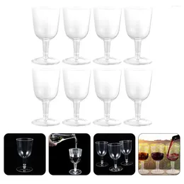 Disposable Cups Straws 8 Pcs Plastic Glass Glasses Small Dessert Champagne Clear Multi-use Practical Drink