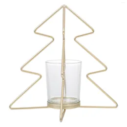 Candle Holders 1pc Christmas Party Candlestick Retro Christim Decorative Holder (Gold)