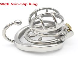 Latest Dormant Lock Design Super Short Male Stainless Steel Cock Cage With Penis Non-Slip Ring Belt Device BDSM Sex Toy C2732289167