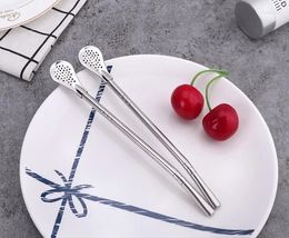 Drinking Straws Home Stainless Steel Straw Spoon Tea Philtre Reusable Tools Bar Accessories W9213