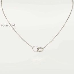 New Classic Design Double Loop Charms Pendant Love Necklace for Women Girls 316L Titanium Steel Wedding Jewellery Collares Collier TA5M