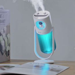 New Magic Shadow Double Spray Humidifier USB Portable Home Air Hydration Colourful Night Light Humidification Gift