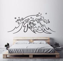Wall Stickers Nautical Design Sticker Ocean Wave Decal Surf Art Home Bedroom Decor Beach Theme Sea Waves Murals AY14945565997