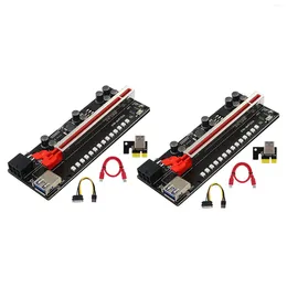 Computer Cables 2Pcs PCIE Riser Card V011 Pro Plus PCI E Express GPU 1X To X16 Adapter USB3.0 Power Cable For Video Mining Miner