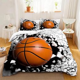 Bedding Sets Fashion 3D Basketball Print Set Soft Comfortable Duvet Cover For Bedroom Guest Room