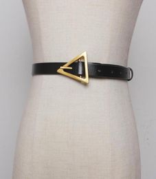 Belts Triangle Metal Buckle Belt Ladies Designer Fashion Jeans Dress Coat Tunic Girdle Leather Thin BeltBelts BeltsBelts8448845