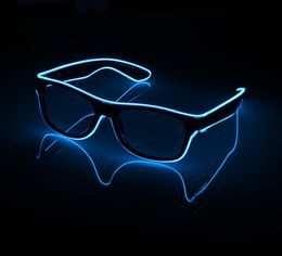 Flashing Glasses EL Wire LED Glasses Glowing Party Supplies Lighting Novelty Gift Bright Light Festival Party Glow Sunglasses2177954