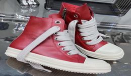 Autumn Winter Men Ankle Boots Big Size Red Color Genuine Leather Classic Men Flat Shoes Street Style Hiphop Hightop Fashion Snea6403406