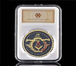 Souvenir Coin European Brotherhood Masonic masonry Craft 1oz Gold Plated Collectible Coin Token Physical WPccb Box4596926