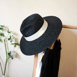 Berets Classical Black Coffee Straw Hat Wide Brim Summer Fedora Men Women Panama Jazz Sun Party Boater Beach
