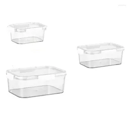 Storage Bottles Refrigerator Food Containers With Lids Transparent Plastic Seal Tank Separate Vegetable Fruit Fresh Box