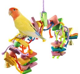 Pet Bird Training Supplies Pet Parrot Toys Wooden Hanging Cage Toys for Parrots Bird Funny Hanging Standing Toy9090812