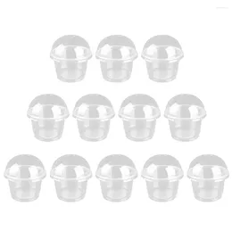 Disposable Cups Straws 20 Pcs Dessert Cup DIY Accessories Salad Cover Clear Sauce Lids 250ml Plastic Mini Cupcake Boxes