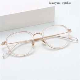 Optical Eyeglasses For Men Women Retro Designer GMS-651TS Fashion Sheet Glasses Titanium Frame Detailed Elasticity Oval Style Anti-Blue Light Lens Plate With