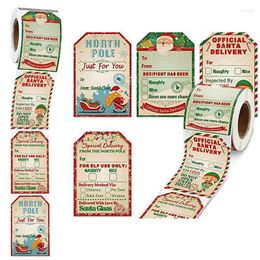 Gift Wrap 200 Pieces Christmas Tag Stickers Kraft Paper Label Labels DIY Crafts Self Adhesive For