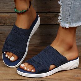 Casual Shoes Women Sandals Comfortable Summer For Heels Female Footwear Slippers Stretch Fabric Zapatos Mujer