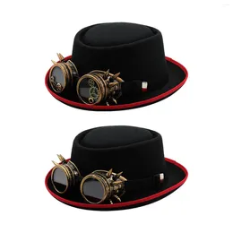 Party Supplies Steampunk Top Hat Black With Goggles Classic Punk Cosplay Headgear For Dress Up Mardi Gras Stage Performances Carnival