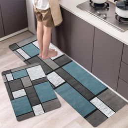 Carpets Patchwork Geometric Print Kitchen Floor Mat Living Room Decor Carpet Home Hallway Entrance Doormat Balcony Door AntiSlip Rug