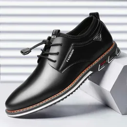 Casual Shoes Men Leather Cowhide Comfortable Low-top British Single Formal Designer 2024