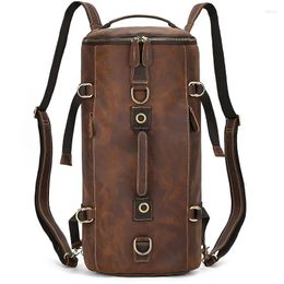 Backpack Men Genuine Cow Leather Backpacks 15 Inch Laptop Bag Male Business Bags Fashion Boy School Daypack Travel For Unisex