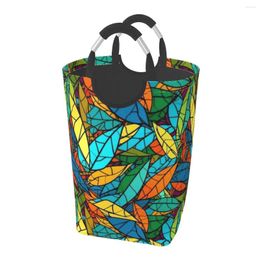 Laundry Bags Abstract Leaf Themed Pattern Design A Dirty Clothes Pack