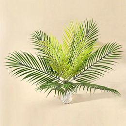 Decorative Flowers 1Pc 9 Headed Artificial Plant Tropical Palm Leaves Tree Fake Plants Bedroom Decorations Simulated Persian Grass