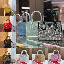 Luxury Tote Bag Fashionable Rhinestone Clutches Handbags for Women Cross Body Multi-Color Lined Zippered party black white