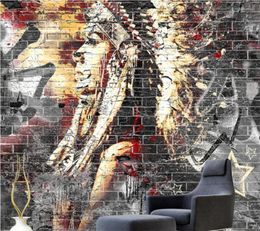 Wallpapers Wellyu Custom Wallpaper 3d Po Murals Vintage Brick Wall Graffiti Bar TV Background Papers Home Decor Papel De Parede