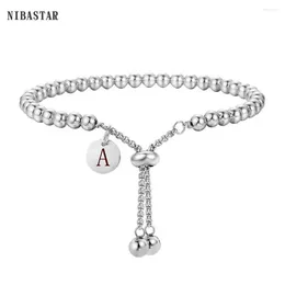 Charm Bracelets A-Z Initial Letter Bracelet For Women Stainless Steel Adjustable 26 Alphabet Bead Fashion Fine Jewellery