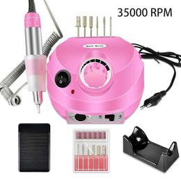 Nail Art Equipment 35000RPM Electric Nail Drill Professional Manicure Machine Nail Sander Nails Drill Bit Portable Nail Sn Polisher Equipment T240510