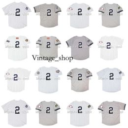 Vin 1999 World Series Vintage Derek Jeter Baseball Jerseys 2001 2000 2003 2009 White Grey Size S-4XL