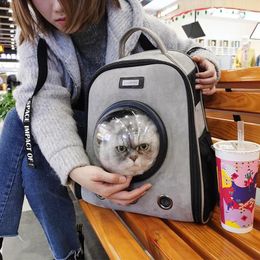 Cat Carriers Travel Bag With Snack Space Backpack Breathable Outdoor Carrier For Small Dog Pet