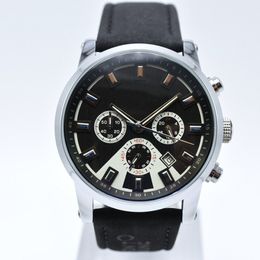 On sale 42mm chronograph military casual leather quartz men designer watch day date mens watches wholesale gifts men wristwatch montre 171D