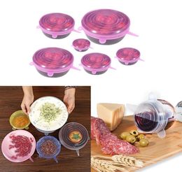 Universal Silicone Suction Lid 6PCS Easy Vacuum Seal Stretch Sealer Bowl Can Pan Pot Caps Cover Kitchen Cookware Accessories sxjun3954409