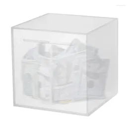 Storage Bottles Piggy Bank Break To Open A Small Opening Unopenable Money Box Frosted Savings Jar Cash Saving For & Coin