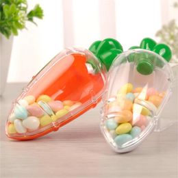 Gift Wrap 3Pcs Easter Candy Box Big Carrot Plastic Orange Bags For Kid Happy Party Biscuits Diy Decoration Supplies