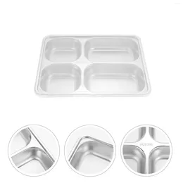 Disposable Dinnerware Stainless Steel Diet Control Trays Snack Plate Plastic Kids Plates Divided Holder