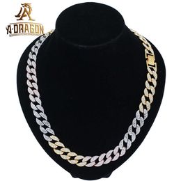 Design 18Mm 10K Solid Gold Miami Shine Brightly Cuban Link Chain Necklace Hip Hop Fine Jewellery For Men