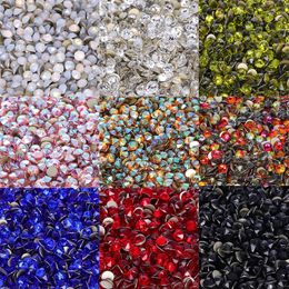 2088 Flatback fix Glass Rhinestone 8 big 8 small Facets Crystals Gems Diamond Stones Nail Art Accessories for Nail Charms 240430