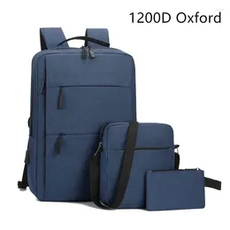 Backpack Waterproof Business Men's 3 Pcs Set Usb Charging School Student Casual Travel Laptop Men Shoulder Bag