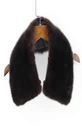 Shzq 100 Genuine Real Mink Fur Collar Men Winter Coat Scarf Accessory Women Jacket Fur Collar Black Coffee Chinese Retail Whole H4511295