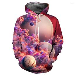 Men's Hoodies Colourful Planet Galaxy 3D Printed For Men Clothes Harajuku Fashion Sweatshirts Casual Streetwear Pullovers Tracksuit Top