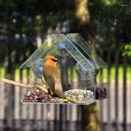 Other Bird Supplies Accessories Outdoor Cage Suction Window Transparent Hummingbird Type Cup Feeder Feeding House With Glass For Gazebo