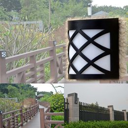 Solar LED Wall Outdoor RGB Colourful Warm White Garden Grid Fence Light