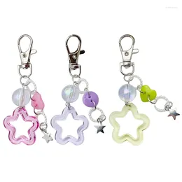 Keychains Colourful Star Shaped Keychain Five-Pointed Keyring Bag Charm Detachable Phone Pendant For Fashion Enthusiasts