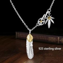 Necklaces Takahashi Goros Jewellery 925 Sterling Pendant Feather Charm Vintage Thai Silver Eagle Chain for Men and Women Y18004087